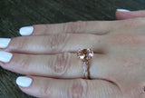 2ct Oval Cut Peach Morganite Engagement Ring 14k Rose Gold Over Accent Solitaire