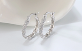 1.6ct Round Cut VVS1D Diamond Trendy Women Hoop Earrings 14k White Gold Finish