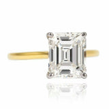 1ct Emerald Cut Diamond Engagement Ring Solitaire Women 14k Yellow Gold Finish