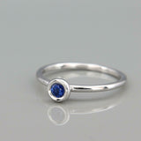 0.2ct Round Cut Blue Sapphire Engagement Ring Solitaire Women 14k WhiteGold Over