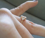 1Ct Marquise Cut Diamond Minimalist Slim Engagement Ring 14K Yellow Gold Finish