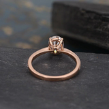 1ct Oval Cut Diamond Engagement Ring 14k Rose Gold Finish Half Eternity Promise