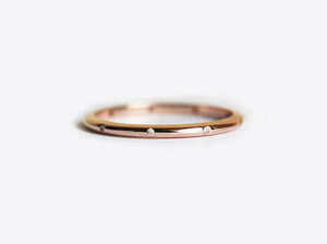 0.2ct Round Diamond Engagement Ring 14k Rose Gold Finish Minimalist Thin Promise