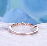 1ct Round Cut Pink Sapphire Stackable Half Eternity Band 14k Rose Gold Finish