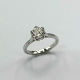 1ct Round Cut VVS1D Diamond Engagement Ring Flower Solitaire 14k White Gold Over