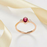 1ct Oval Cut Pink Ruby Engagement Ring Round Accent Trilogy 14k Rose Gold Finish