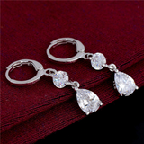 2Ct Pear Round Cut Diamond Elegant Women Tear Drop Earrings 14K White Gold Over