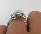 5Ct Cushion Cut Diamond Trilogy Stylish Unique Cocktail Ring 14K White Gold Over