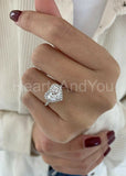 1.5ct Heart Cut Simulated Diamond Halo Engagement Ring 14k White Gold Plated