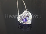 1ct Heart Cut Simulated Diamond Solitaire Pendant Chain 14k White Gold Plated