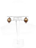 0.02ct Round Cut Moissanite Unique Design Stud Earrings 14k Rose Gold Plated