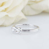 0.5ct Round Cut Diamond Engagement Ring Knot Split Shank 14k White Gold Finish