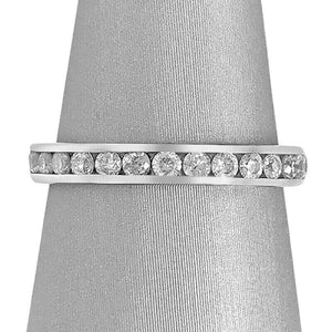 4Ct Round Cut Diamond Channel Set Full Eternity Wedding Band 14K White Gold Over