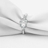 2ct Cushion Diamond Engagement Ring Trillion Accent Trilogy 14k White Gold Over