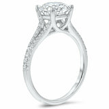 2.2ct Engagement Ring Round Cut Diamond Split Shank Design 14k White Gold Finish