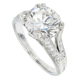 1.6ct Round Cut VVS1D Diamond Engagement Ring Split Shank 14k White Gold Finish