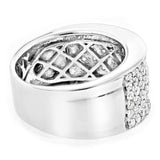 5Ct Round Cut Diamond Six Row Clustered Men Wedding Band 14K White Gold Finish