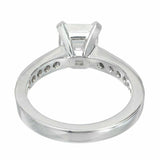 1.4ct Asscher Cut Diamond Engagement Ring Accent Solitaire 14k White Gold Finish