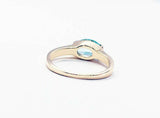 1.1ct Engagement Ring Oval Cut Blue Aquamarine Solitaire 14k Yellow Gold Finish