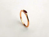 0.5ct Marquise Cut Ruby Engagement Ring Bezel Set Solitaire 14k Rose Gold Finish