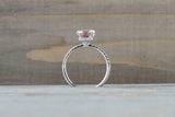 1.6ct Cushion Cut Morganite Engagement Ring 14k White Gold Finish Diamond Accent