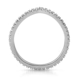 0.7ct Round Cut Diamond Wedding Ring Band Curved Stackable 14k White Gold Finish