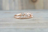 0.1ct Round Cut Diamond Engagement Ring 14k Rose Gold Finish Crown Tiara Style