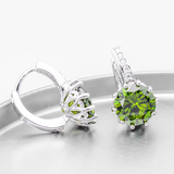 2.5Ct Round Cut Green Peridot Diamond Elegant Drop Earring 14K White Gold Finish