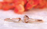 Art Deco Bridal Set Engagement Ring 2ct Round Cut Diamond 14k Rose Gold Finish