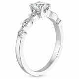 3ct Princess Cut Diamond Engagement Ring 14k White Gold Finish Vintage Solitaire