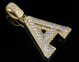 1.6ct Round Cut Diamond Custom Alphabet A Letter Pendant 14k Yellow Gold Finish