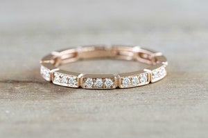 1ct Round Cut Diamond Wedding Band 14k Rose Gold Finish Stackable Anniversary