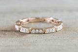 1ct Round Cut Diamond Wedding Band 14k Rose Gold Finish Stackable Anniversary