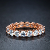 3ct Round Cut VVS1D Diamond Wedding Ring Band 14k Rose Gold Finish Full Eternity