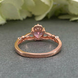 1ct Heart Cut Pink Sapphire Claddagh Design Engagement Ring 14k Rose Gold Finish