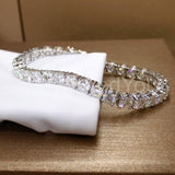 8ct Round Cut Moissanite Stylish PartyWear Tennis Bracelet 14k White Gold Plated