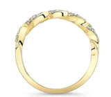 1.2ct Round Cut Diamond Wedding Band Fancy Dainty Twist 14k Yellow Gold Finish