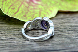 2ct Oval Purple Amethyst Engagement Ring Celtic Double Knot 14k White Gold Over