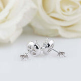 1.6ct Round Cut VVS1D Diamond Halo Stud Earrings Women 14k White Gold Finish