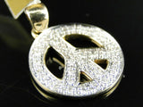 2.2ct Round Cut VVS1D Diamond Pendant Peace Sign 14k Yellow Gold Finish NO CHAIN