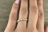 1ct Baguette Cut Diamond Wedding Band 14k Rose Gold Finish Zig Zag Half Eternity