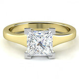 1.5ct Princess Cut VVS1D Diamond Solitaire Engagement Ring 14k Gold Finish New