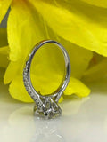 1.5ct Pear Cut Diamond Accents Solitaire Engagement Ring 14k White Gold Finish