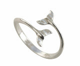 Whale Tails Open Adjustable Women Engagement Ring 14k White Gold Finish