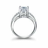 2.7ct Princess Diamond Engagement Ring Dual Row Accent Women 14k White Gold Over