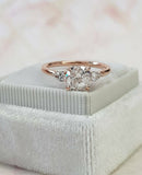 1ct Round Diamond Proposal Trilogy Solitaire Engagement Ring 14k Rose Gold Over