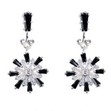 2.2ct Baguette Cut Diamond Unique Snowflake Drop Earrings 14k White Gold Finish