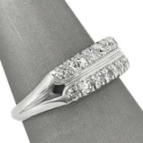 1Ct Round Cut Diamond Two Row Split Shank Wedding Band 14K White Gold Finish