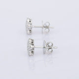 1.56ct Stud Earrings Round Cut Diamond Star Cluster 14k White Gold Finish