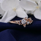 1.6ct Round Cut Diamond Engagement Ring 14k Rose Gold Finish Unique Stackable